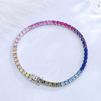 The Rainbow Tennis — OWYD 925 sterling silver bracelet with rainbow zircon