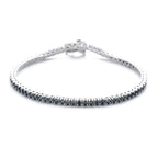 The Silver Tennis — OWYD 925 sterling silver tennis bracelet with black stones