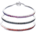 The Silver Tennis bracelet, close-up on the stone setting