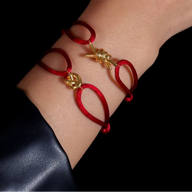 The Knot bracelet worn on the wrist