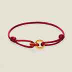 The Double Ring — OWYD silk cord bracelet with double gold-plated ring